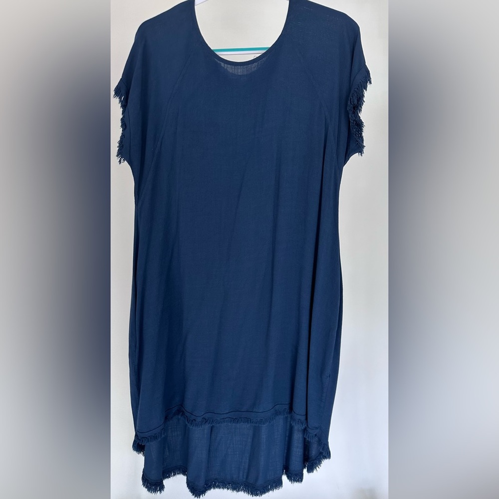 Navy blue high low dress